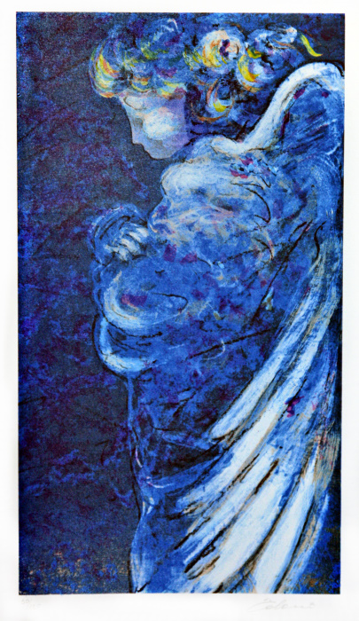 "L'angelo blu" litografia cm. 50x35