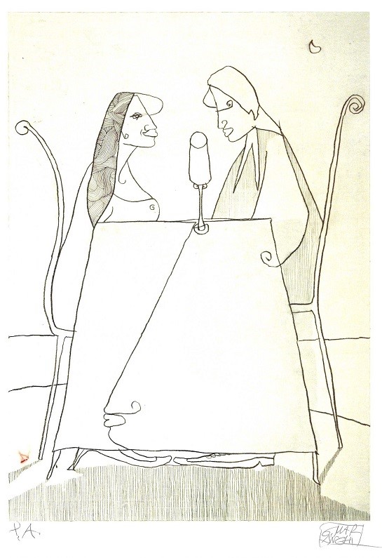 "Incontro amoroso" serigrafia cm. 30x22,5
