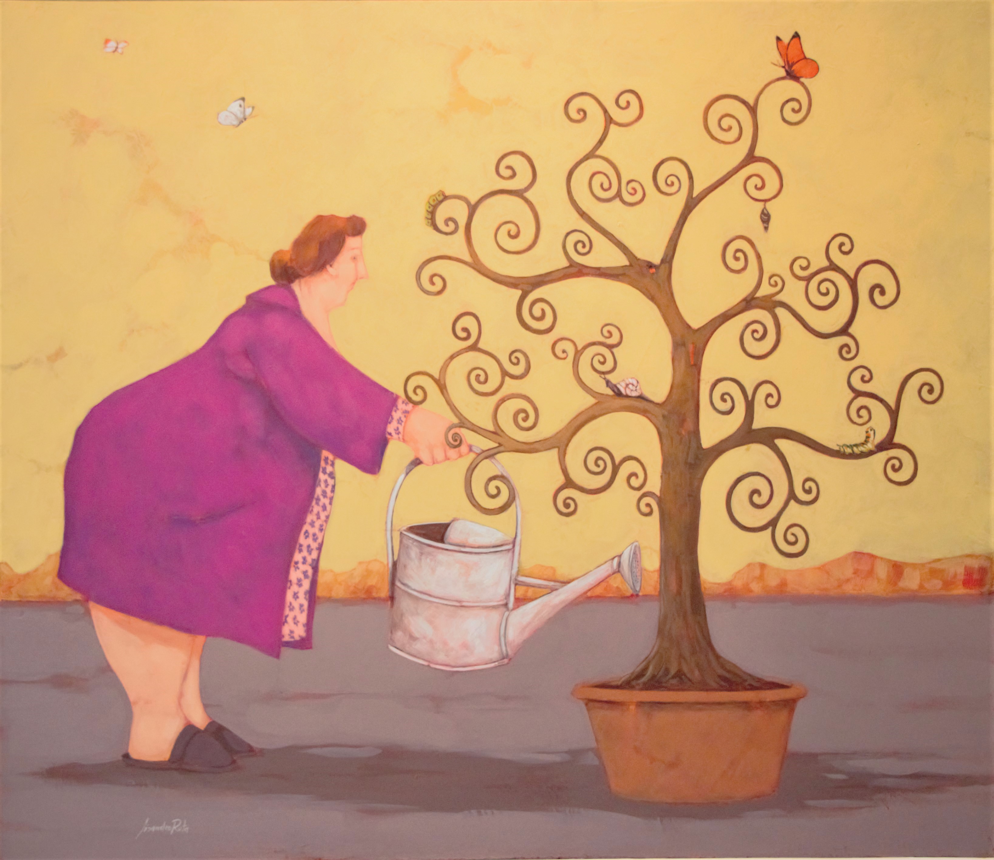 "L'albero della vita" dipinto su tela cm. 60x70