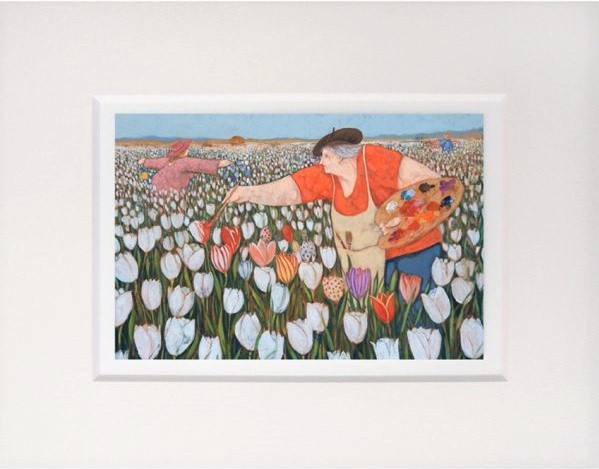 "Pittrici di tulipani" giglèe ritoccata a mano disponibile nei formati cm. 20x35 - 40x70 - 50x90