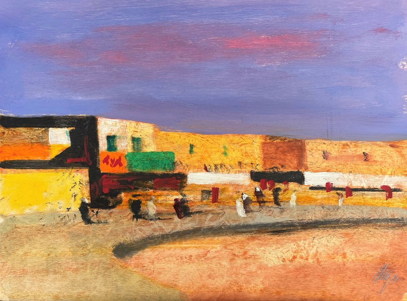 "Paesaggio Egizio" olio su tavola cm. 30x40