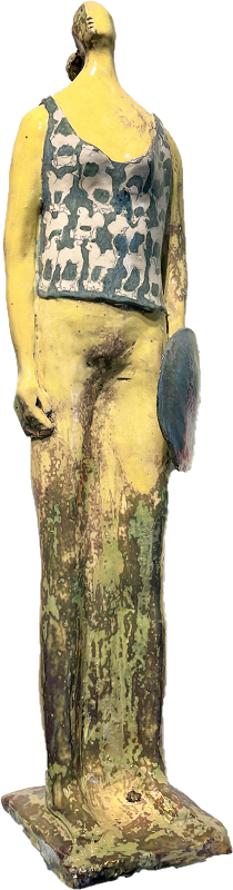 "Guerriera" ceramica a lustro, cm. 57