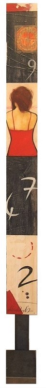 "Numeri" dipinto su tavola e metallo cm. 160x15