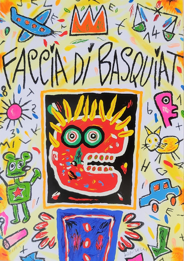 "Faccia di Basquiat" serigrafia polimaterica cm. 50x35