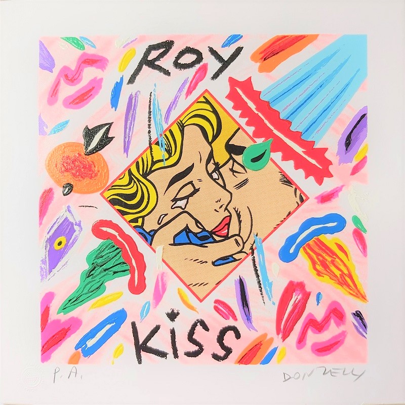 "Roy kiss" serigrafia polimaterica cm. 25x25