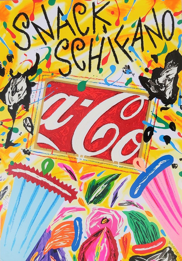 "Snack Schifano" serigrafia polimaterica cm. 50x35